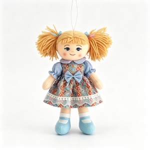 customized Soft Fabric Girl Plush <b>Doll</b>,Vintage Pigtail Cloth Rag <b>Doll</b>,Retro Cottagecore Textile <b>Doll</b> - Product Image 3