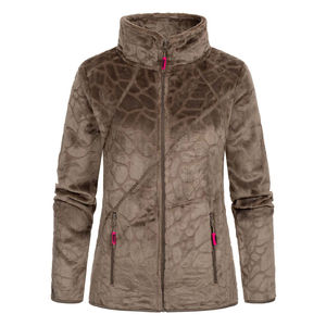 Chaqueta de lana para mujer, capa exterior cálida en el interior cepillada, chaqueta de lana polar para mujer, puños elásticos de textura suave, chaqueta de lana Polar - Product Image 3