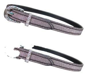 Correas espuelas de diamante de cuero rosa con logotipo personalizado, chispa ecuestre cómoda y duradera para montar a caballo - Product Image 1