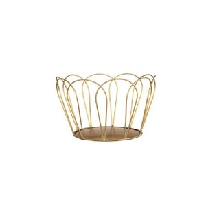 Panier de rangement pour fruits et légumes en métal de luxe moderne de haute qualité, finition dorée, support décoratif de cuisine en fil métallique - Product Image 1
