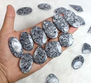 Venta al por mayor de cabujones de jaspe de pinolita natural hechos a mano, piedras preciosas sueltas a granel para el suministro de joyería - Product Image 2