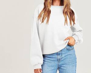 Sweat à manches longues pour femmes de haute qualité décontracté col rond coupe ample pull à capuche polaire automne hauts - Product Image 3