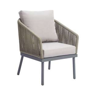 Ensemble de canapé en rotin d'extérieur moderne pour ferme et villa avec coussins et table basse |   Cadre en aluminium résistant à l'eau |   Horti Club - Product Image 4