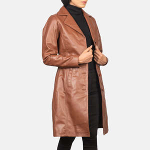 Manteau en cuir véritable Alexis Brown, coupe courte, simple boutonnage, coupe-vent, imperméable, imprimé, tissé, à capuche, boutonné, taille XL, pour l'automne - Product Image 4