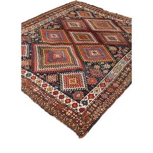 Alfombra de Lana Geométrica Abstracta Kiaan, Roja y Naranja, Anudada a Mano, para Sala de Estar, Entrada, Pasillo - Paem-112, Rectangular de 9x12 - Product Image 2