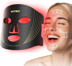 (T&D) INTEO <b>Red</b> <b>Light</b> <b>Therapy</b> for Face, 3 Modes Portable <b>Red</b> <b>Light</b> <b>Therapy</b> Mask (NIR 850nm&<b>Red</b> 620nm, Yellow, Blue) with Timing - Product Image 2