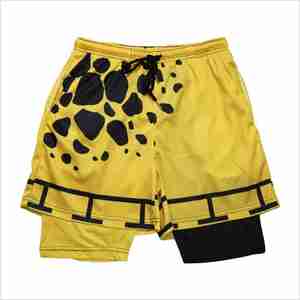 Short de Compression Double Couche Solide Jaune Nouveau Design Anti-Rides Avant FIT Casual Respirant Tailles Disponibles Industrie - Product Image 1