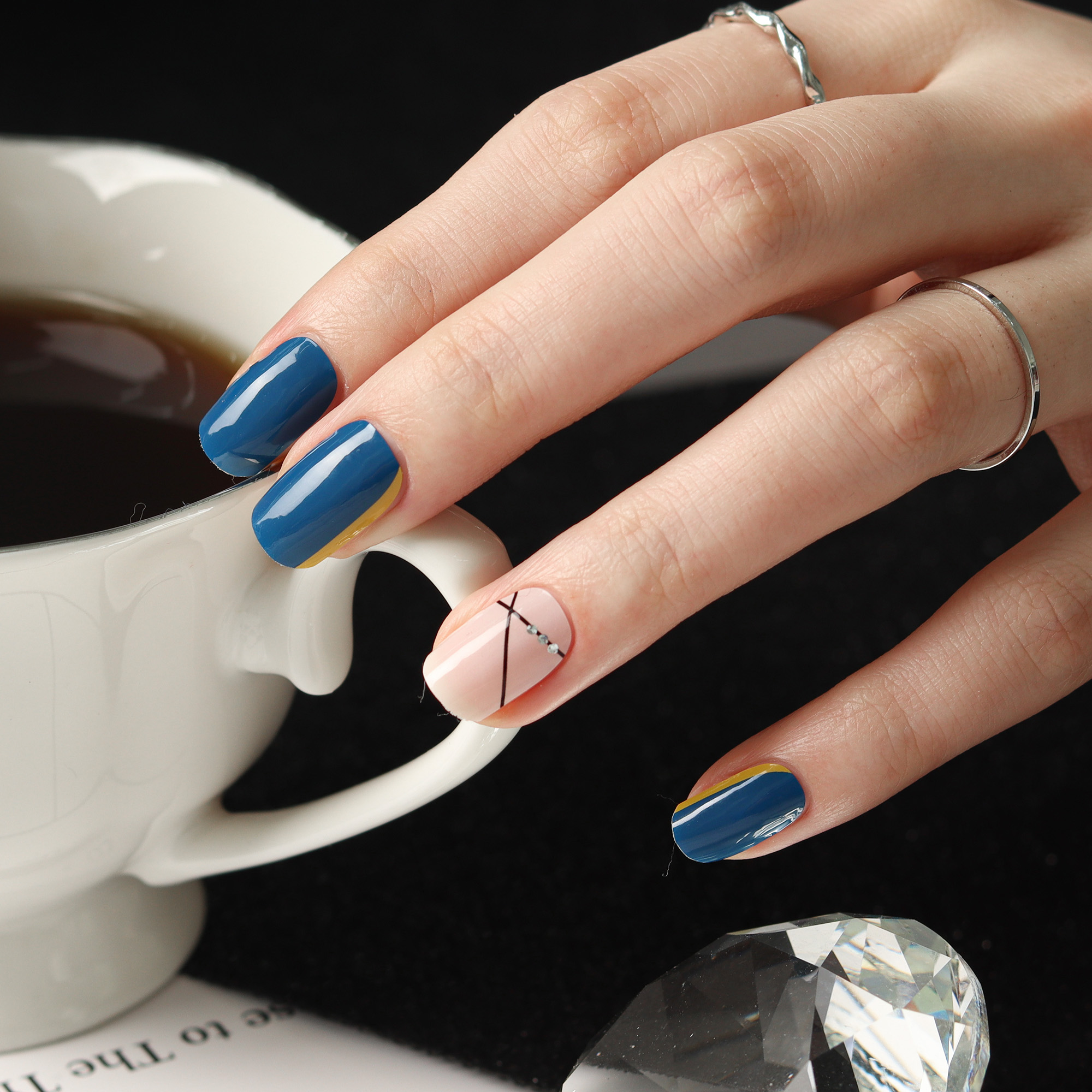 Minimalist Dark Blue Nails That Speak Volumes