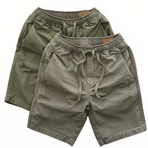 2025 hommes taille moyenne été coton Cargo Shorts Premium respirant séchage rapide grande taille cordon décontracté motif solide - Product Image 1