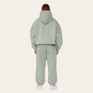Ensemble de survêtements de gymnastique d'hiver pour hommes et femmes 100% coton avec logo personnalisé surdimensionné survêtement à capuche imprimé sport survêtement blanc pour hommes - Product Image 6