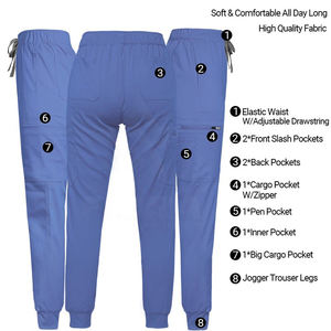 Ventes chaudes 2025 Ensembles d'uniformes infirmiers pour femmes et hommes, ensembles de blouses d'infirmière pour hôpital, haut et pantalon de médecin avec plusieurs poches - Product Image 3