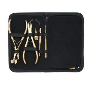 Kit de Herramientas para Extensiones de Cabello, Pinzas para Extensiones Adhesivas, 2 Pinzas de Crimpado, Clips de Sección, Agujas de Coser, Anillo para Dedos, Peine y Gancho de Bucle - Product Image 6