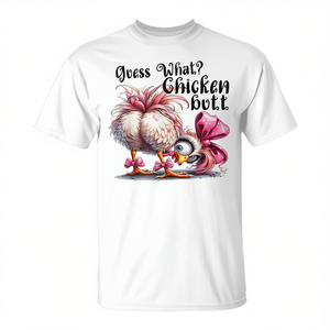 T-shirt promotionnel à motif poulet « Guess What Chicken Butt Chicken Coquette Bow » - Product Image 2