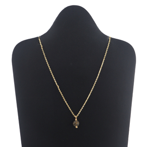 Collier solitaire petite boule unique forme point naturel pendentif quartz plaqué or aiguille réglable avec chaîne pendentif colliers - Product Image 4