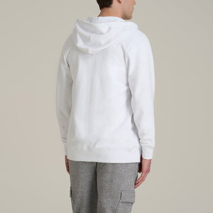 Men Hooded Zip Up Sweatshirt White Cotton French <b>Terry</b> Regular Fit Casual Autumn Wear Plain Zipper Sweatshirt <b>Bulk</b> OEM Clothing - Product Image 3