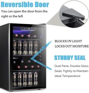 Nevera para Vinos Antarctic Star de 26 Botellas y 130 Latas, Refrigerador de Bebidas, Bodega, Nevera para Cerveza y Refrescos con Puerta de Vidrio Transparente, Nevera de Bar - Product Image 4