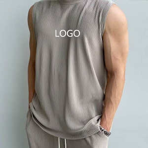 Débardeur en coton épais de compression tricoté décontracté pour hommes-Gym Fitness Singlet - Product Image 3