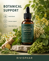 Gouttes de soutien lymphatique bio à marque privée, mélange d'herbes 8-en-1, supplément liquide oral pour le bien-être quotidien