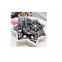 Vente en gros de plateaux modernes en nacre incrustés avec brûleur Bakhoor et boîte de support de lampe en T Ensemble de brûleurs Bakhoor Artisanat indien