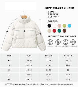 Chaqueta acolchada recortada de invierno para mujer con estilo, abrigo corto ligero con bolsillos, mayorista y producto de fabricante - Product Image 6