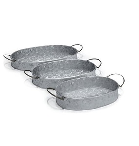 Vente en gros de plateau de service en métal galvanisé vintage personnalisé plateau de cuisine à glaçons avec poignée à bas prix. - Product Image 5