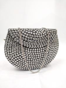 Elegant Alloy Metal <b>Clutch</b> for Women Premium Evening Bag with Crystal <b>Embellishments</b> and Chain Strap - Product Image 2