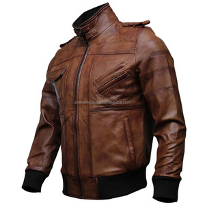 Veste de course moto unisexe en cuir véritable avec capuche amovible, motif imprimé, tailles plus grandes disponibles, en peau d'agneau cirée marron - Product Image 2