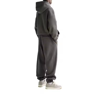 Personalizado Color sólido de los hombres de invierno pantalones de chándal con capucha Traje de estilo de la calle Casual Moda de los hombres de estilo holgado con capucha Conjunto de chándal - Product Image 2