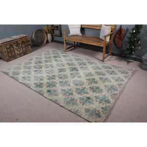 Alfombra de 5.3x8.1 pies, Alfombra Turca Grande, Alfombra Oriental Verde - Product Image 1