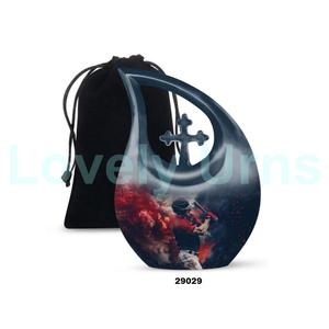 La mejor venta de urna de cremación de lágrima de béisbol de alta calidad para adultos, urna cruzada grande para cenizas humanas con bolsa de terciopelo gratis - Product Image 4