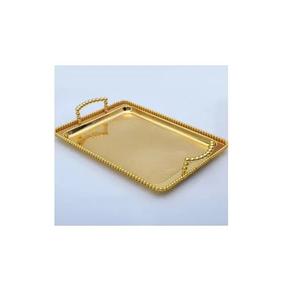 Ensemble de plateaux de service en métal fini or brillant Fabricant Nouveau design Plateau de service en métal fait main - Product Image 3