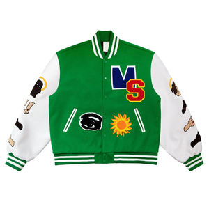 แจ็กเก็ตเบสบอลสำหรับผู้ชายเสื้อแจ็กเก็ตกันหนาวแบบลำลองปกตั้งมีหลายสี - Product Image 1