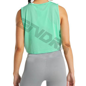 เสื้อครอปคอกลมผ้าฝ้ายออกแบบได้ตามต้องการของผู้หญิงเสื้อยืดฟิตเนสที่ทนทานพร้อมกระดุมตกแต่งคอปกตั้งเป็นมิตรกับสิ่งแวดล้อม - Product Image 3