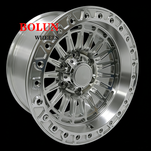 Jantes Beadlock argentées <span class=keywords><strong>de</strong></span> 17, 18, 19 et 20 <span class=keywords><strong>pouces</strong></span> avec capuchons flottants, 6 trous, 8 trous, 4x4, jantes tout-terrain forgées pour GMC, Ford, Chevy, <span class=keywords><strong>Toyota</strong></span>, RAM - Product Image 3