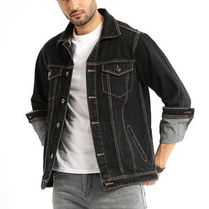 Veste en jean pour hommes grande taille tendance, style streetwear, veste en jean sur mesure, quantité en gros, vestes en jean patchwork - Product Image 6