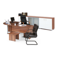 Ensemble de bureau exécutif commercial 2026 Terra en mélaminé noyer, panneau de particules MDF et métal – Solution de bureau complète pour la maison et le bureau