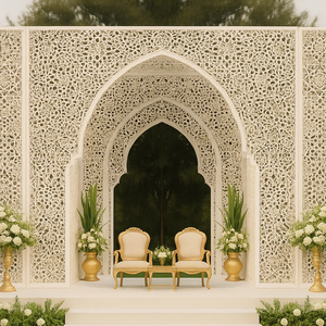 Paneles de Corte Láser de Estilo Árabe de Lujo para Escenarios de Walima y Nikkah, Panel de Corte Láser Bordado Real Indio, Suministro de Corte de Metal, EE. UU. - Product Image 6