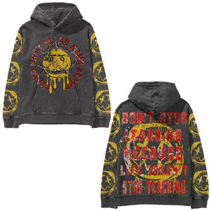 Best Quality Oversized <b>Thermal</b> <b>Top</b> Design Premium Hoodie for Men Ripped Raw Edge Graphic for Winter Season - Product Image 2