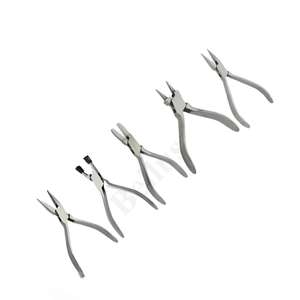 Ergonomic Handle Jewelry <b>Pliers</b> Set Stainless Steel DIY Wire Cutter Round <b>Nose</b> Needle <b>Nose</b> <b>Flat</b> <b>Nose</b> Tools for Beading & Making - Product Image 1