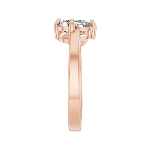 Anillo Toi Et Moi de Dos Piedras de Moissanita Original VVS D, Corte Pera, Engaste de Puntas, Chapado en Rodio, Plata de Ley 925, Joyería Fina - Product Image 3