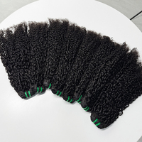 Extensiones de cabello humano rizado estilo pixie de color natural, suaves y con volumen, rizos cortos, doble trama, densidad completa, para coser en pelucas.