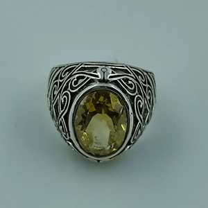 925 Sterling <b>Silver</b> Citrine <b>Ring</b> November Birthstone Promise <b>Statement</b> <b>Ring</b> with Natural Yellow Gemstone Handmade Jewelry-Gift - Product Image 2