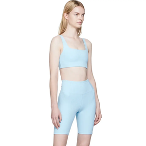 Personalizado Color sólido Italia Carvico tela de alta calidad Sexy mujer Fitness Activewear Yoga Set - Product Image 2