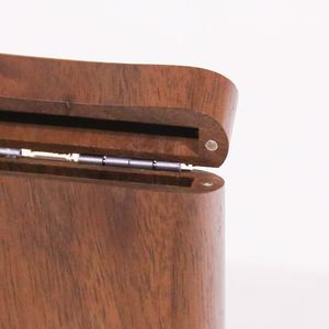 กล่องไม้วอลนัทแบบคลาสสิกสีดำสไตล์วินเทจหรูหรากล่องบุหรี่แบบสั่งทำกระเป๋าบางเฉียบเก็บของแบบแฮนด์เมดคุณภาพสูงสำหรับเป็นของขวัญ - Product Image 5