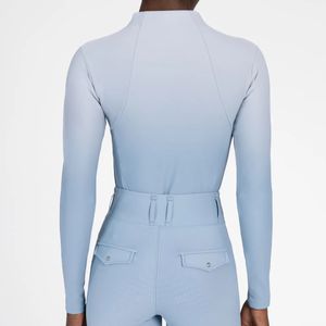 Camisa ecuestre estética 4 Way Stretch Comfort Fit Ropa personalizada a granel Venta al por mayor Equitación Baselayer Top Camisas - Product Image 3