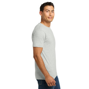 T-shirt en coton gris uni à col rond et manches courtes pour homme, coupe classique, tricot jersey décontracté, design uni teint - Product Image 3