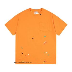 Camiseta de gran tamaño de lujo de algodón pesado personalizada para hombre, cuello simulado, 100% algodón, tejido no tejido, estampado personalizado, logotipo, estilo con patrón de letras - Product Image 6