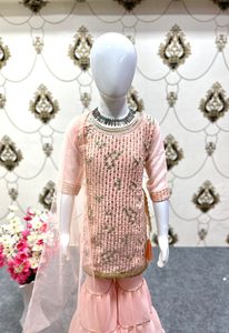 Desainer baru urutan berat 5mm bordir bekerja setelan Sharara perempuan untuk pakaian Festival tersedia dengan harga grosir - Product Image 4