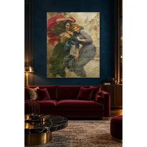 Fida Gaetano Bellei Deux jeunes filles riant dans le vent Impression sur toile - Product Image 5
