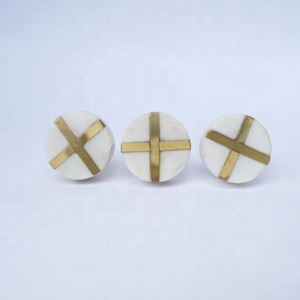 Tirador de armario de mármol blanco de estilo europeo hecho a mano, combinación de piedra de madera, cajón, modelo de tirador, muebles, estilo de amor Natural - Product Image 2